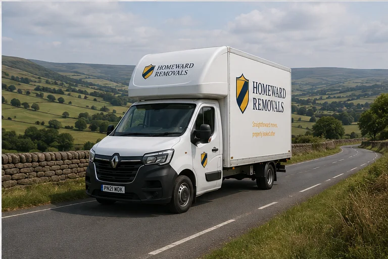 Homeward Removals van on a Yorkshire road